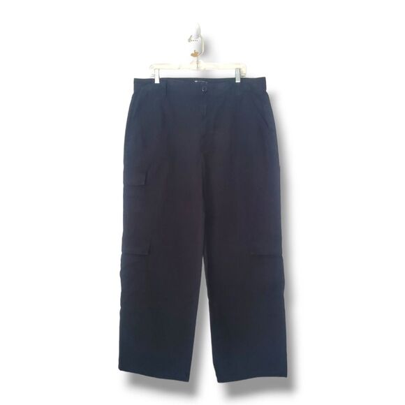 NWOT ASOS Design Curve Oversized Cargo Pants in Black Sz 12 - Picture 5 of 13